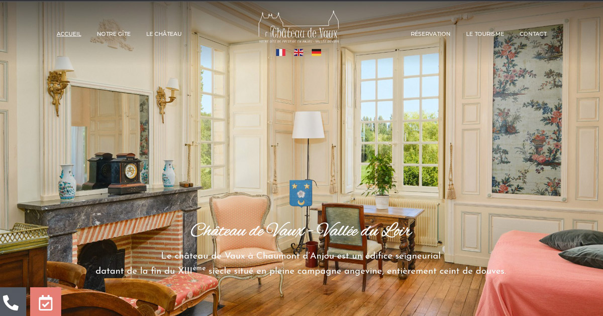 Site internet vitrine Château de Vaux à Jarzé