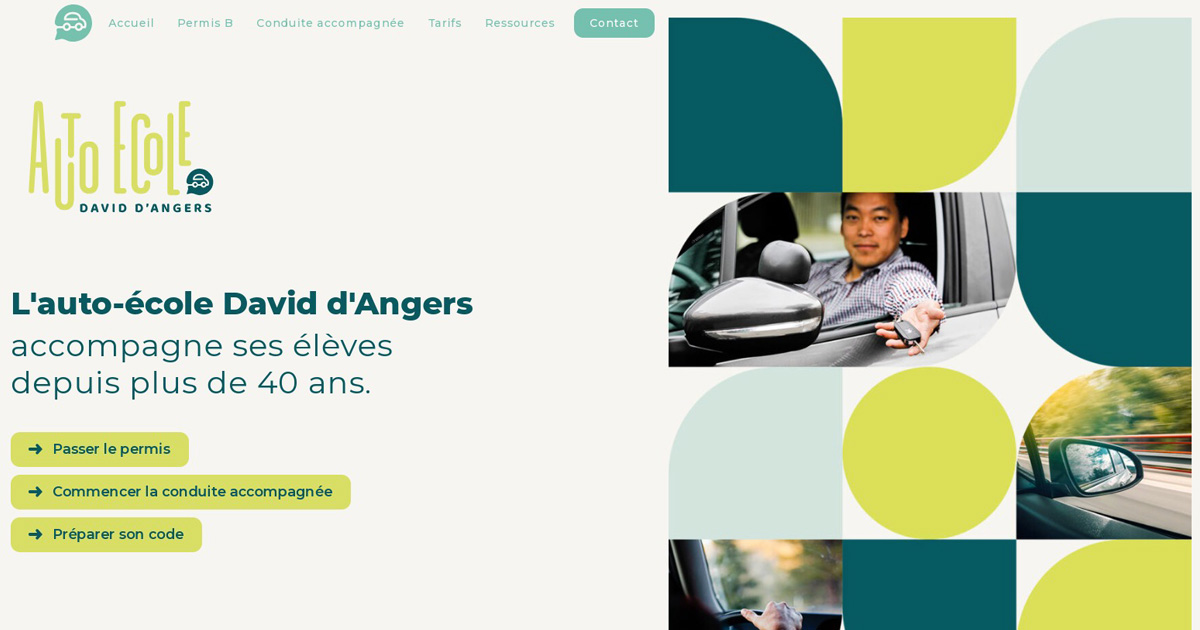 Site internet vitrine Auto Ecole David d'Angers