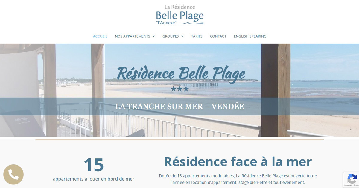 Site internet vitrine Résidence Belle Plage