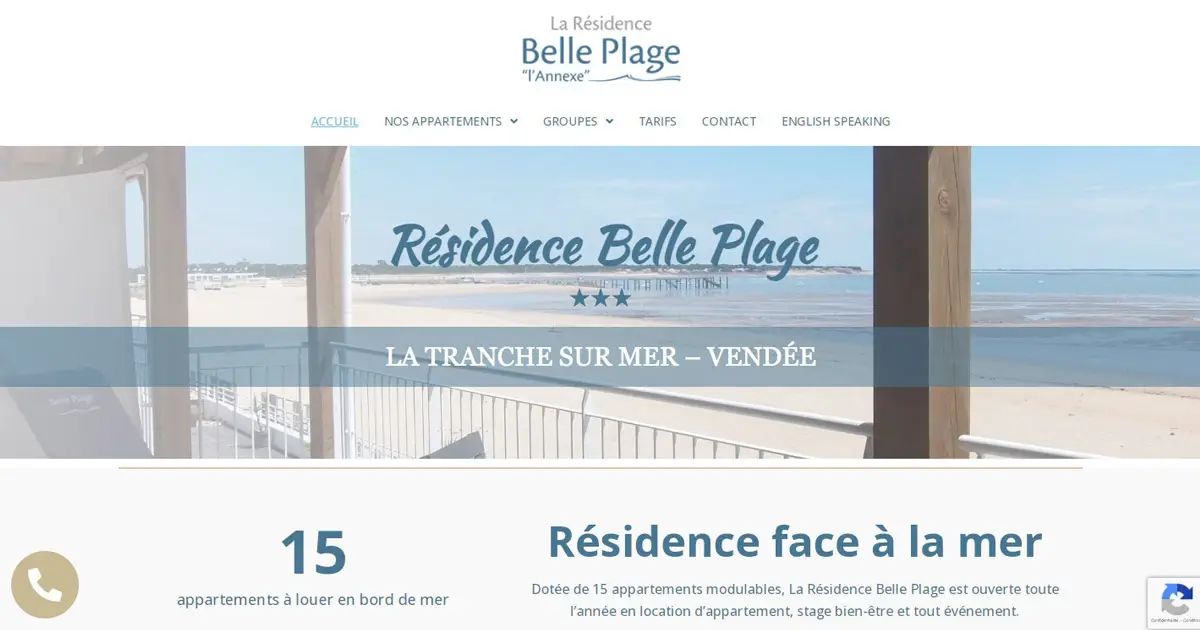 Site internet vitrine Résidence Belle Plage