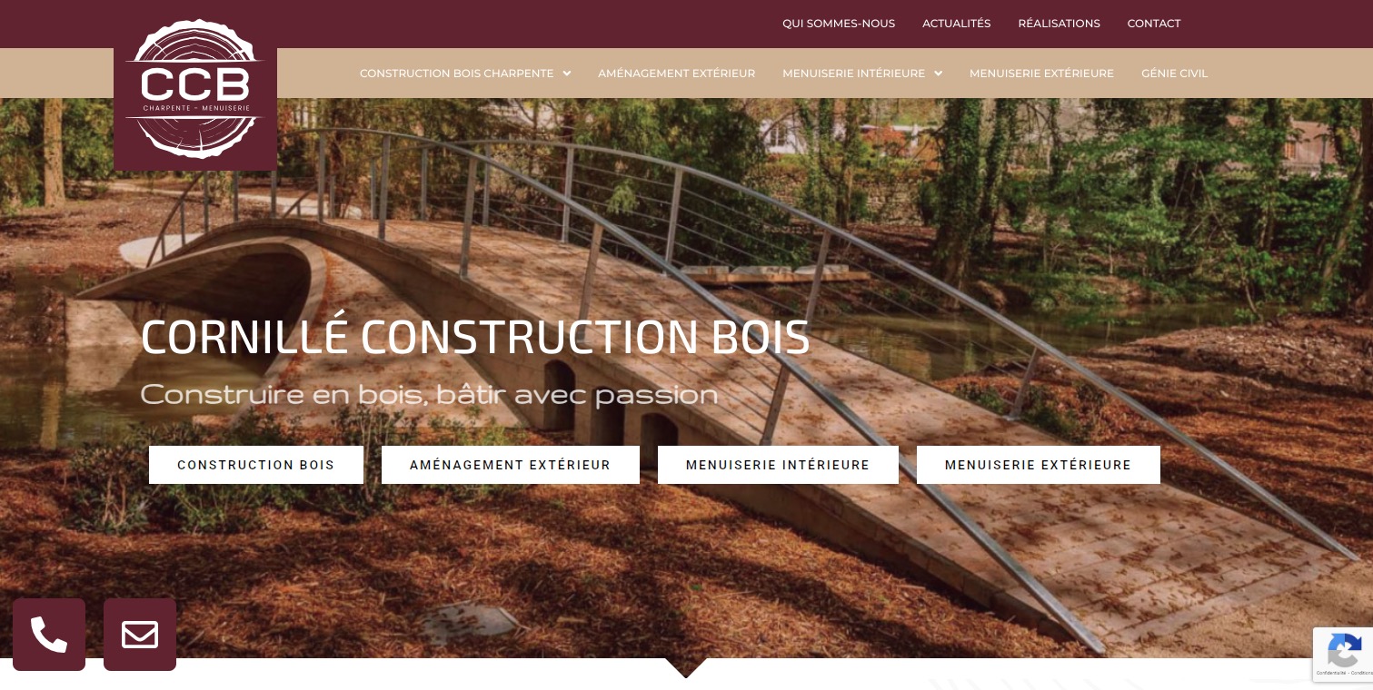 Site internet vitrine Cornillé Construction Bois