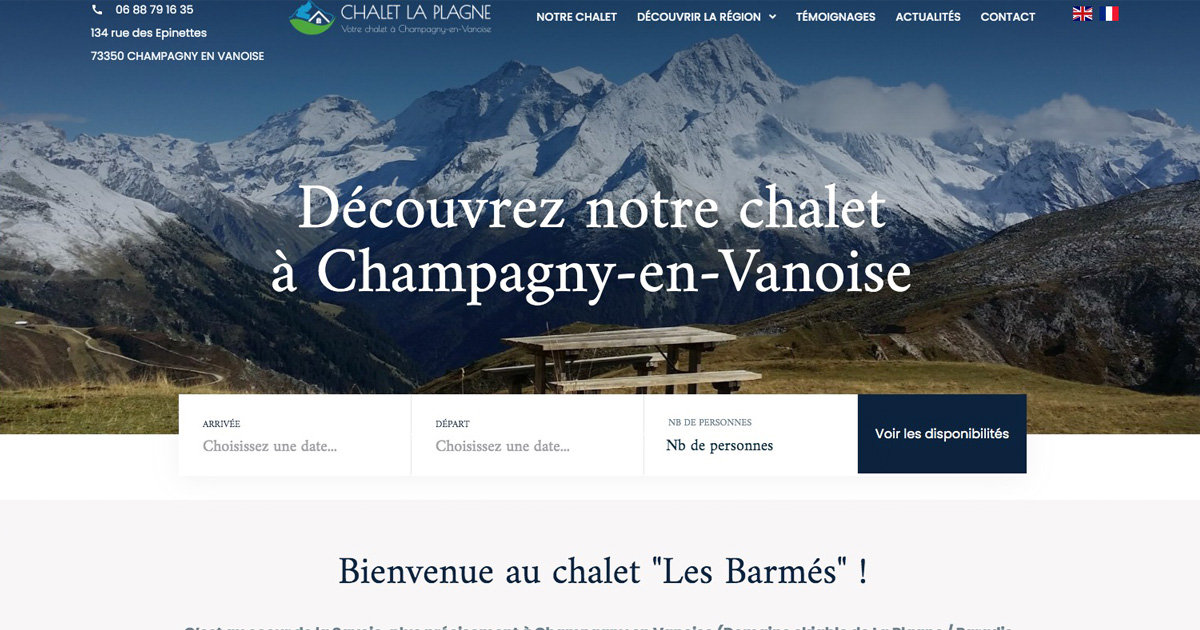 Site internet vitrine Chalet La Plagne