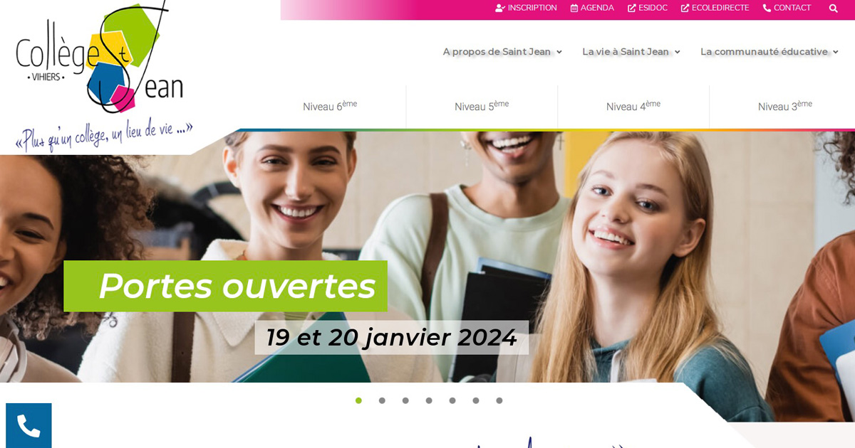 Site internet vitrine Collège Saint Jean