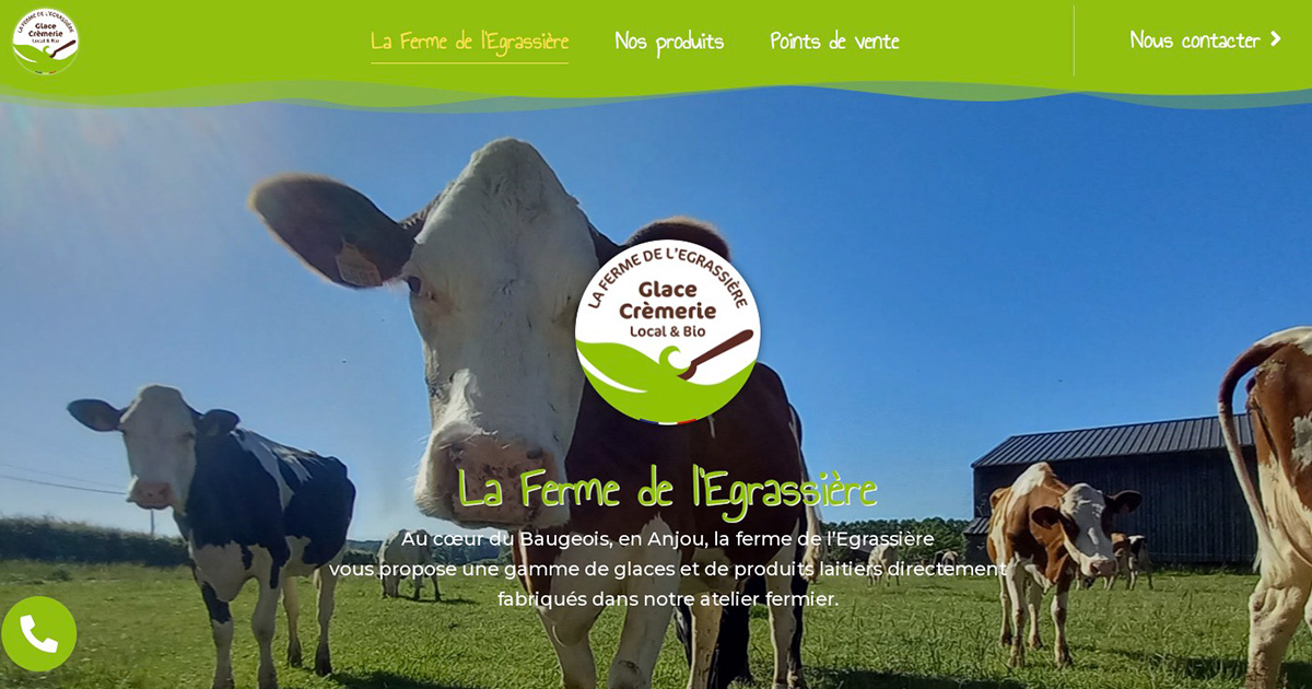 Site internet vitrine La Ferme de l'Egrassière