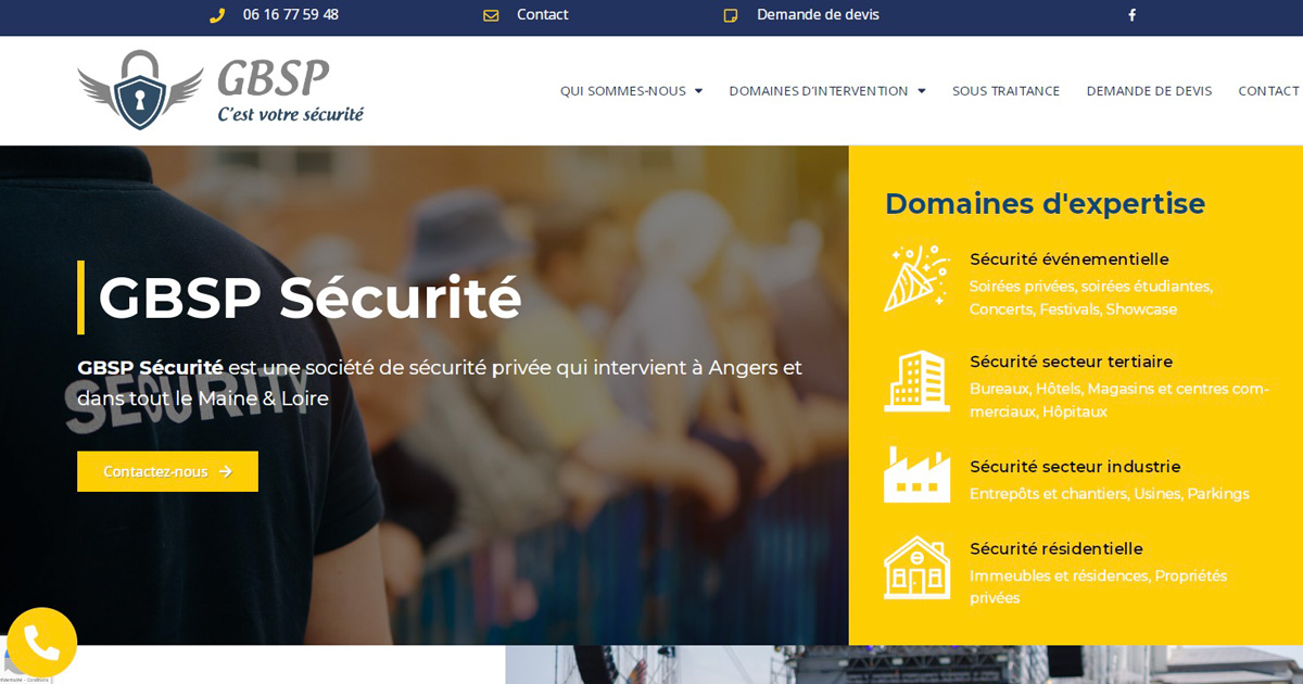 Site internet vitrine GBSP Sécurité