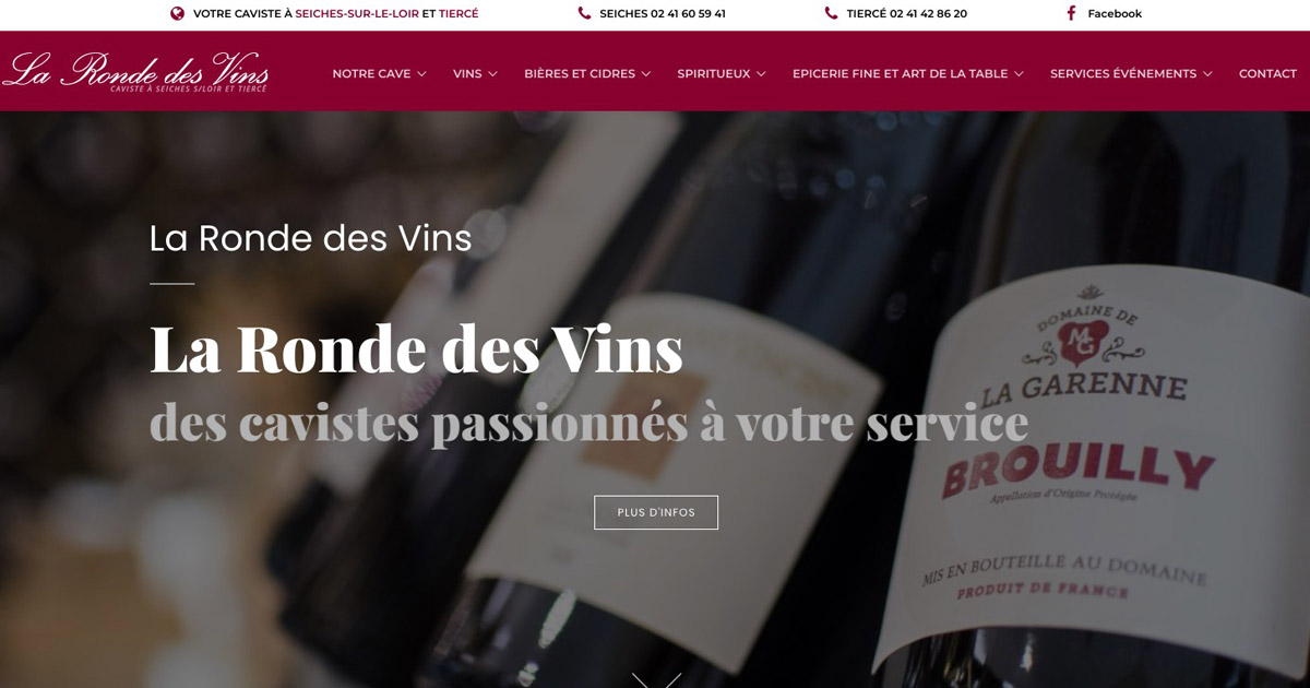 Site Internet vitrine Cave La Ronde des Vins
