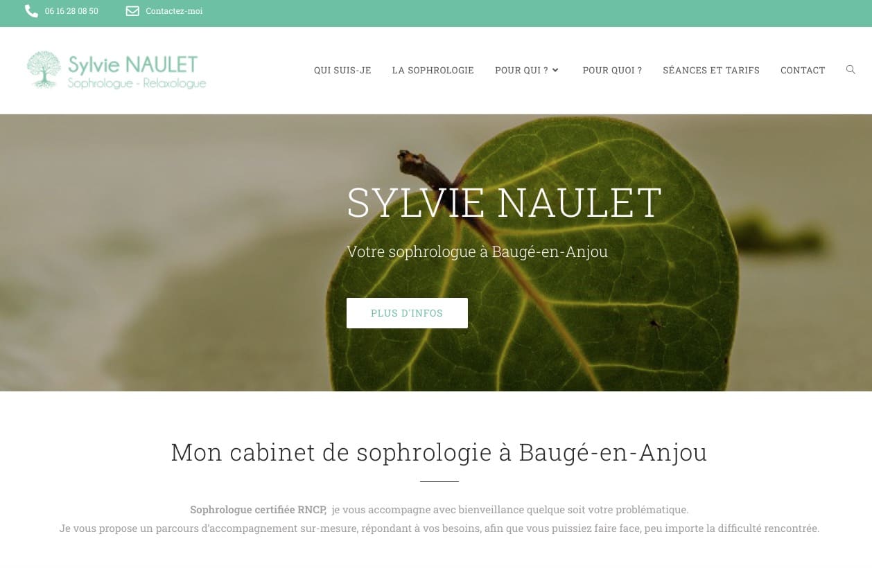 Site internet vitrine Sylvie Naulet Sophrologue