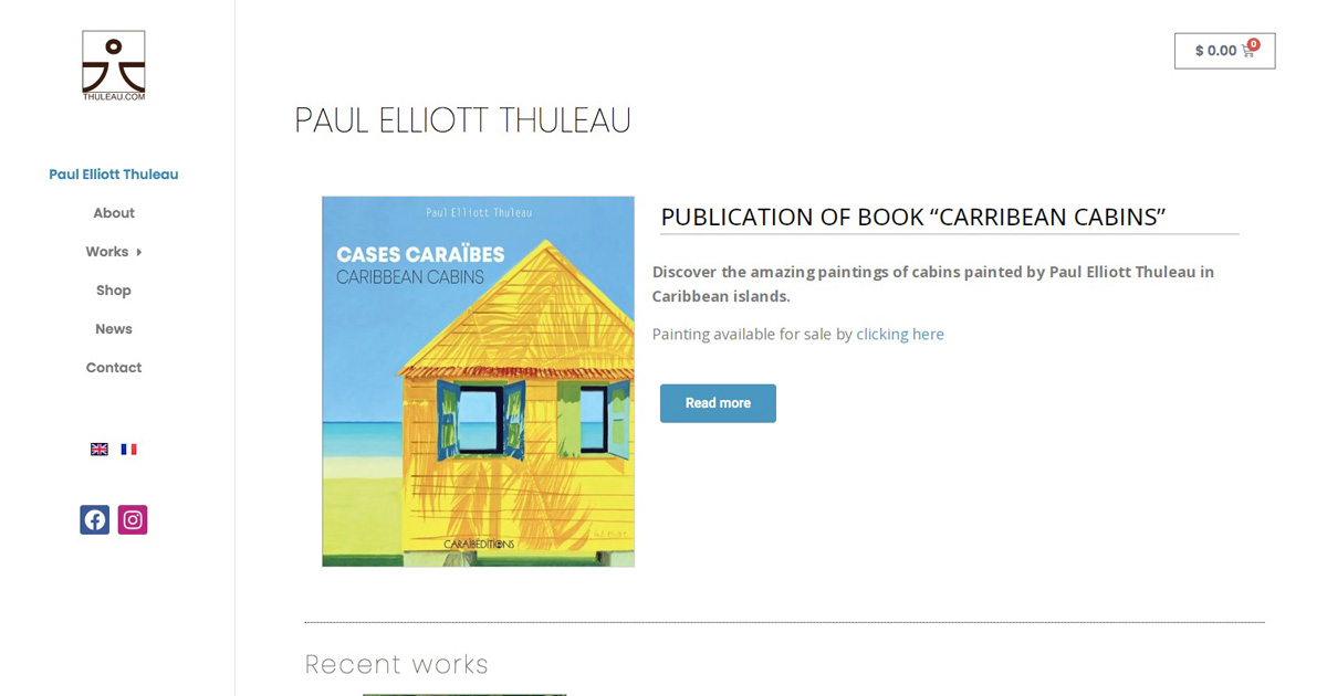 Site internet vitrine Paul Elliott Thuleau